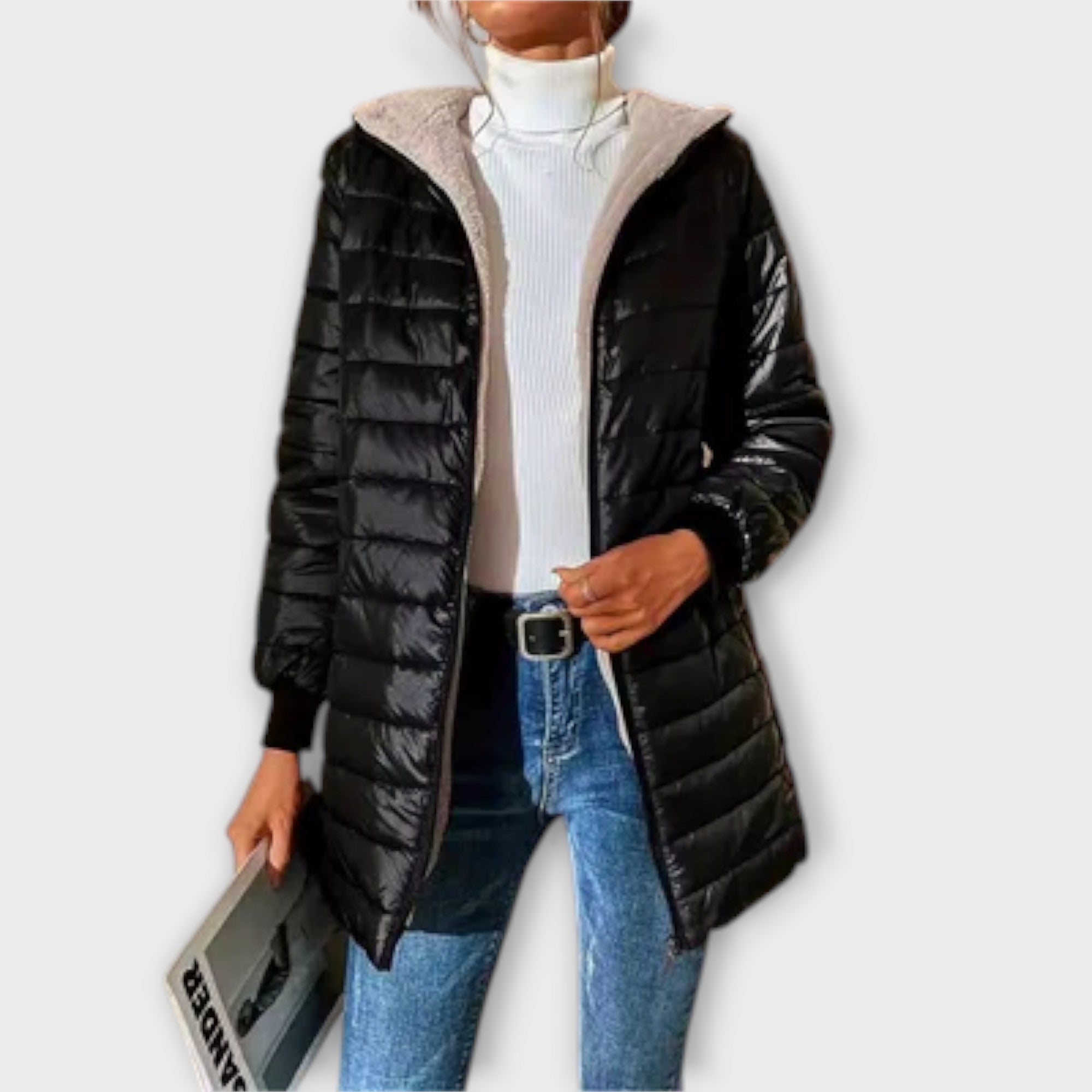 Aria Chaqueta Invierno De Dama Corte Relajado Manga Larga