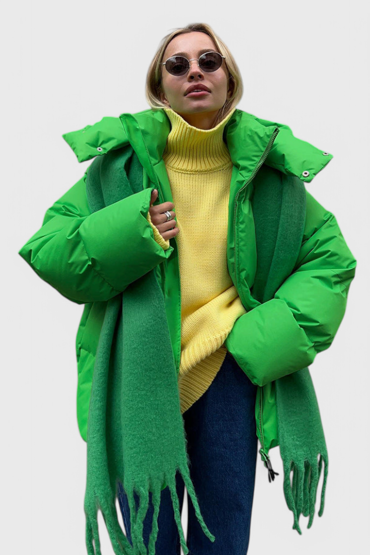 Marina Chaqueta Puffer Acolchada Invierno Elegante Negra