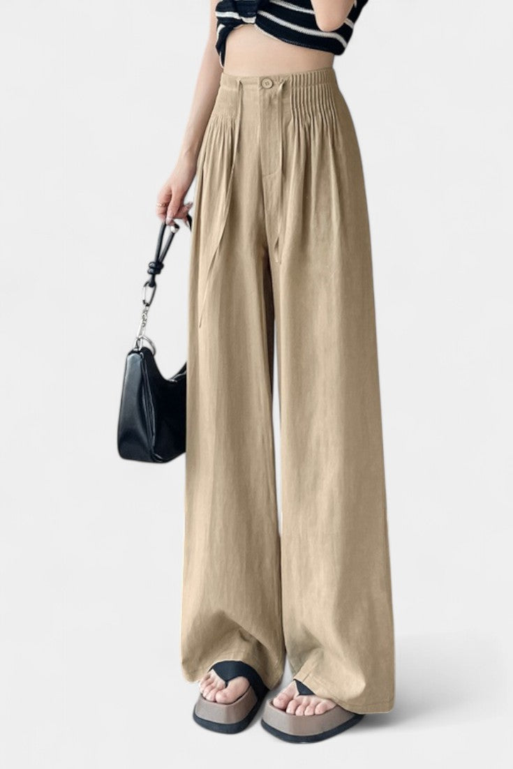 Aurelia Pantalón Cintura Alta Pierna Ancha Elegante