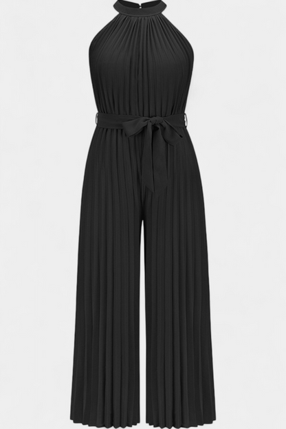 Patricia Mono Palazzo Plisado Con Cuello Halter Elegante
