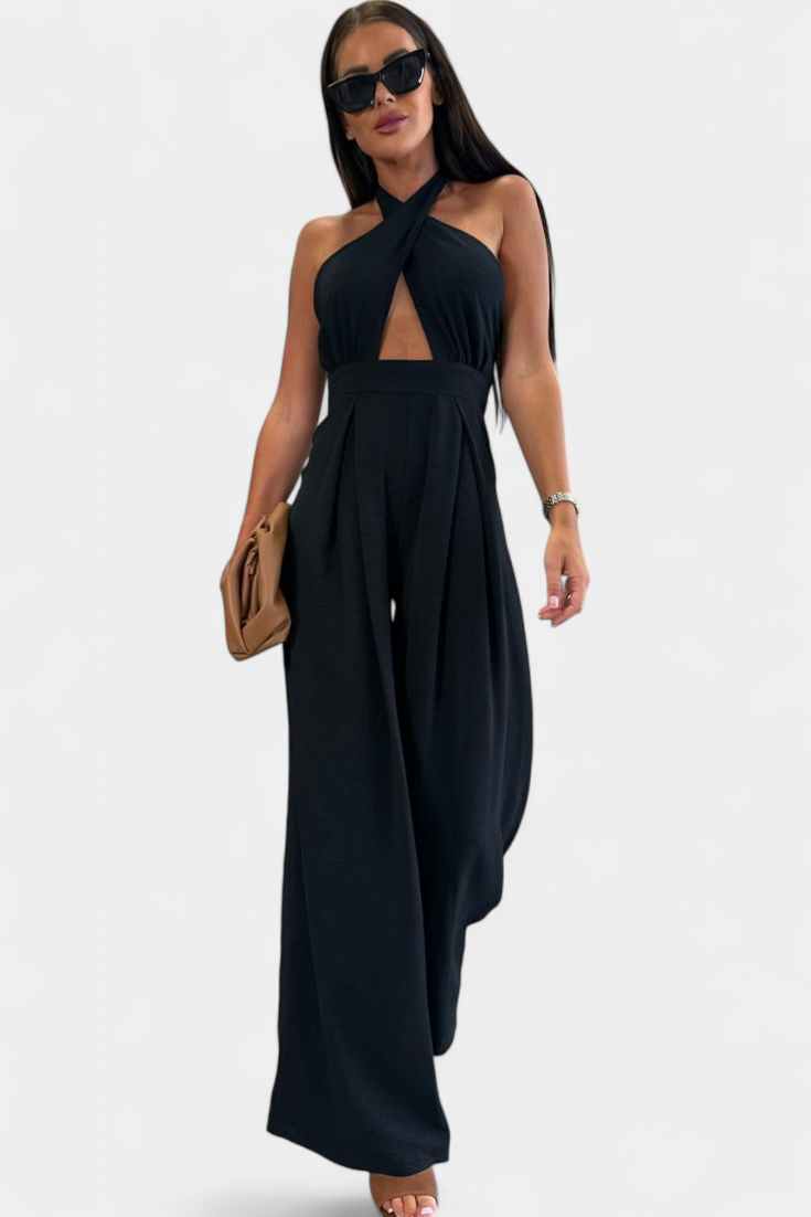 Marina Mono Halter Cruzado Sin Espalda Pierna Ancha