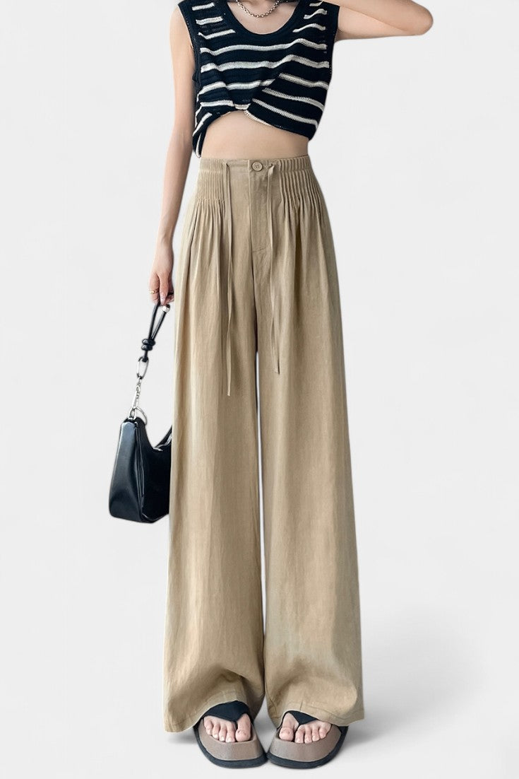 Aurelia Pantalón Cintura Alta Pierna Ancha Elegante