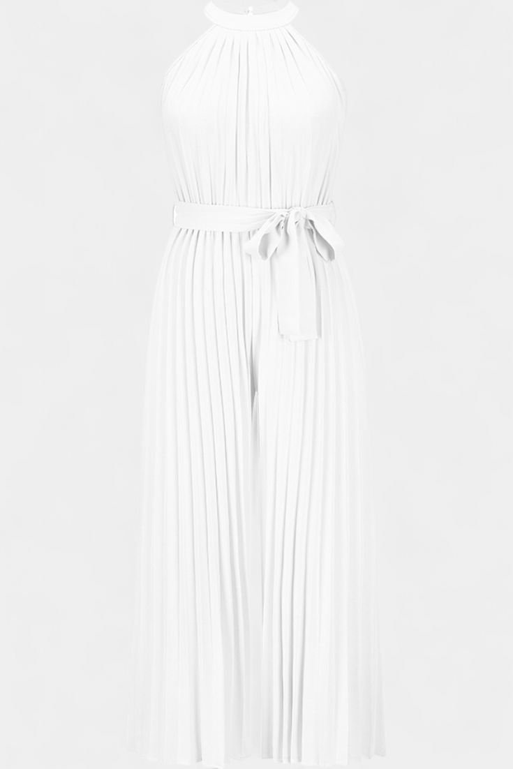 Patricia Mono Palazzo Plisado Con Cuello Halter Elegante