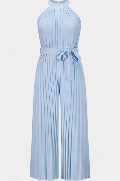Patricia Mono Palazzo Plisado Con Cuello Halter Elegante