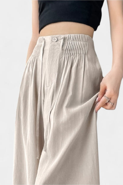 Aurelia Pantalón Cintura Alta Pierna Ancha Elegante