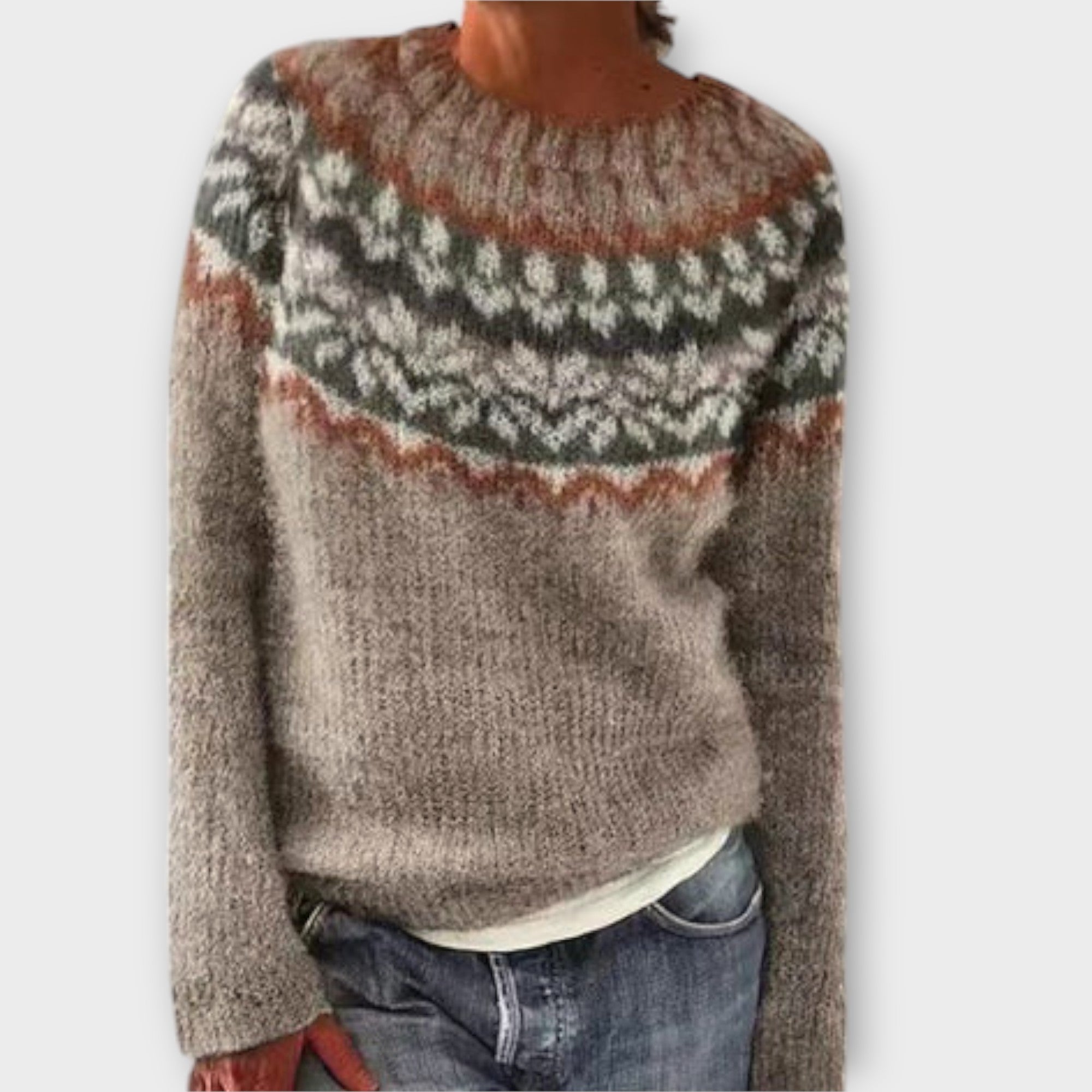 Eline Suéter Vintage Para Dama Confortable Otoño Agradable