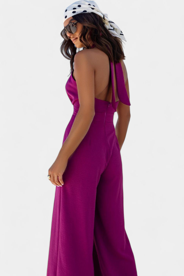 Marina Mono Halter Cruzado Sin Espalda Pierna Ancha