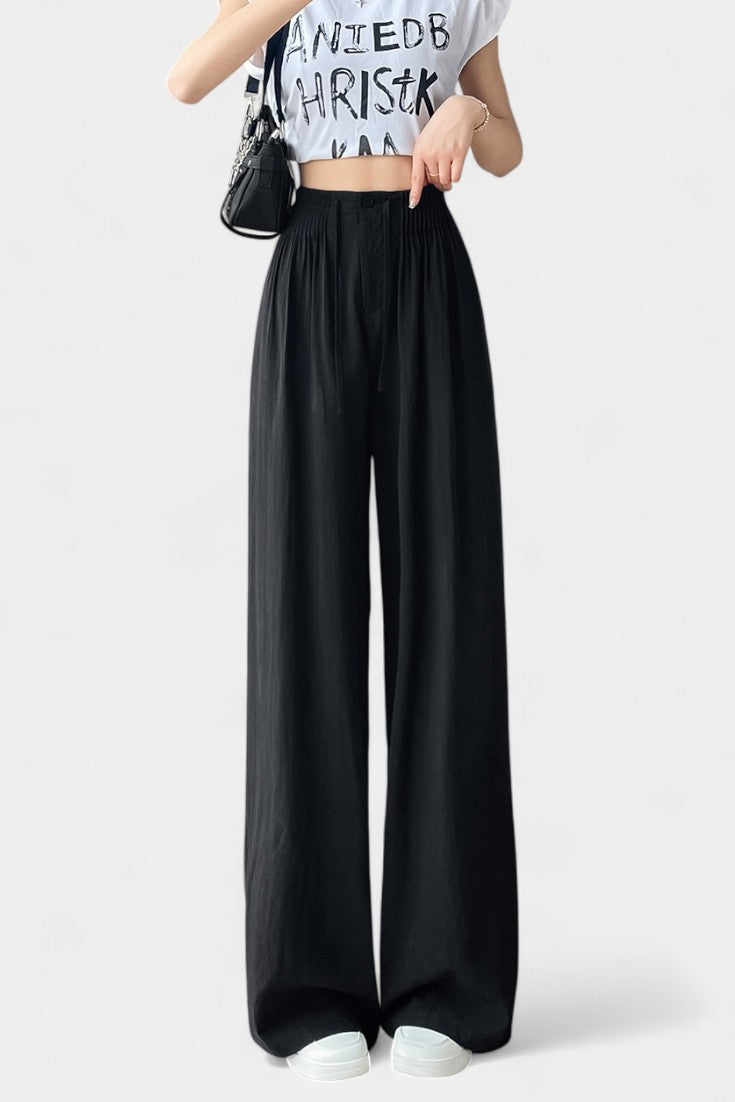 Aurelia Pantalón Cintura Alta Pierna Ancha Elegante