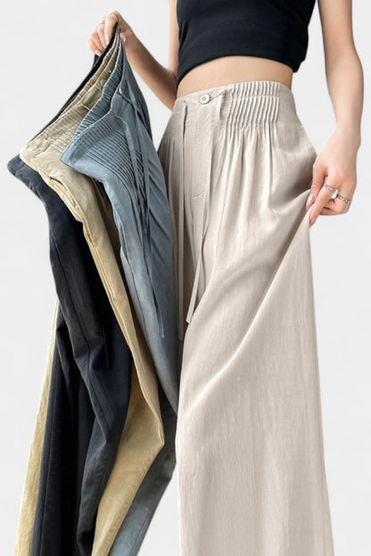 Aurelia Pantalón Cintura Alta Pierna Ancha Elegante