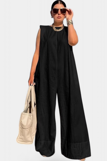 Aurena Mono Entero Oversize Sin Mangas Hombros Estructurados