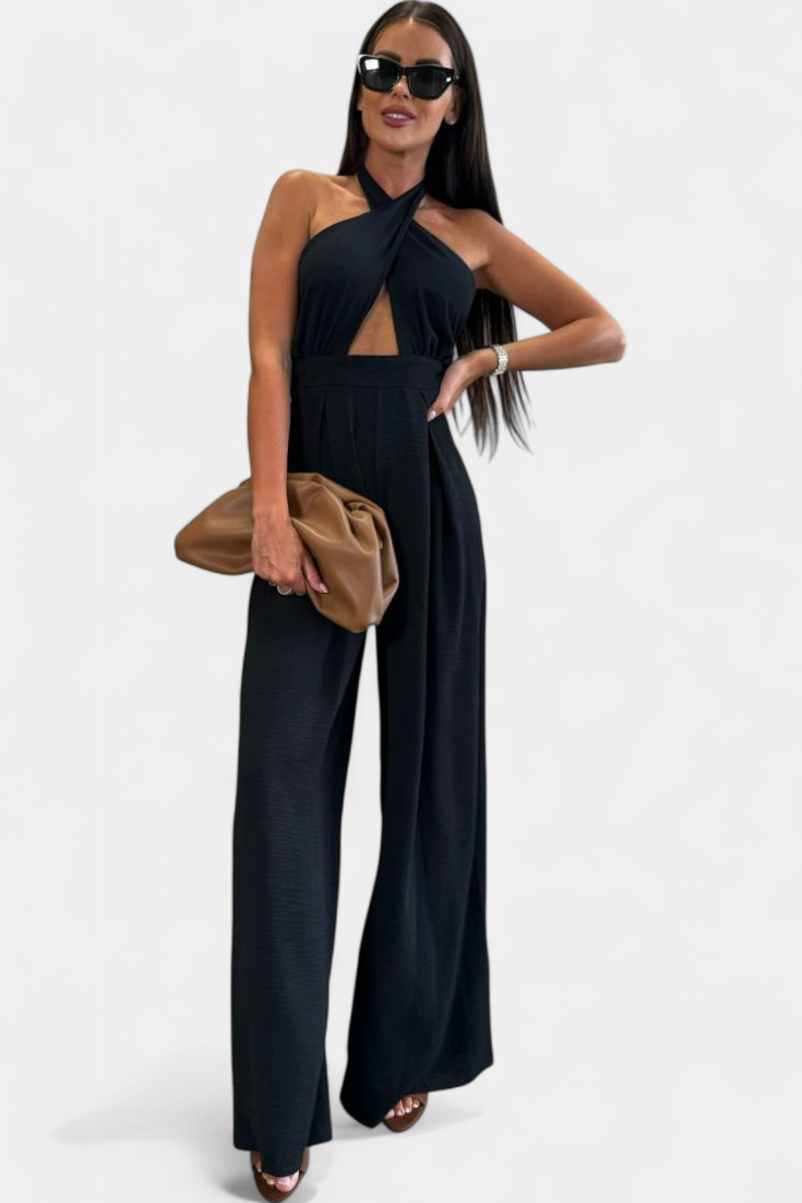 Marina Mono Halter Cruzado Sin Espalda Pierna Ancha
