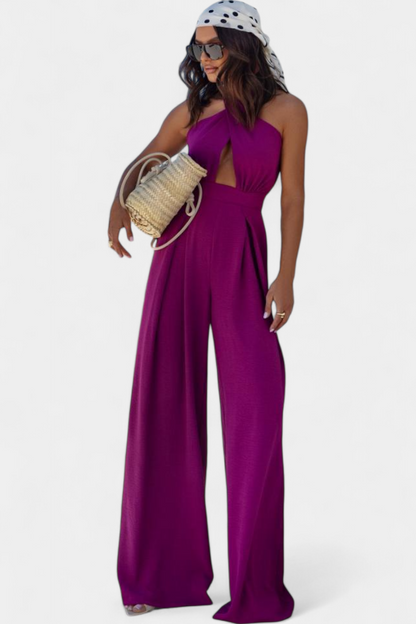 Marina Mono Halter Cruzado Sin Espalda Pierna Ancha