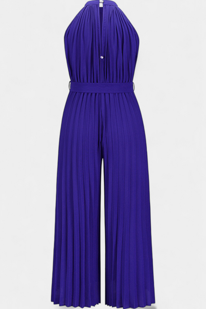 Patricia Mono Palazzo Plisado Con Cuello Halter Elegante