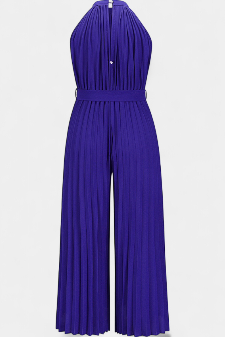 Patricia Mono Palazzo Plisado Con Cuello Halter Elegante