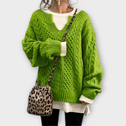 Suéter Para Mujer Oversize Con Patrón Cable