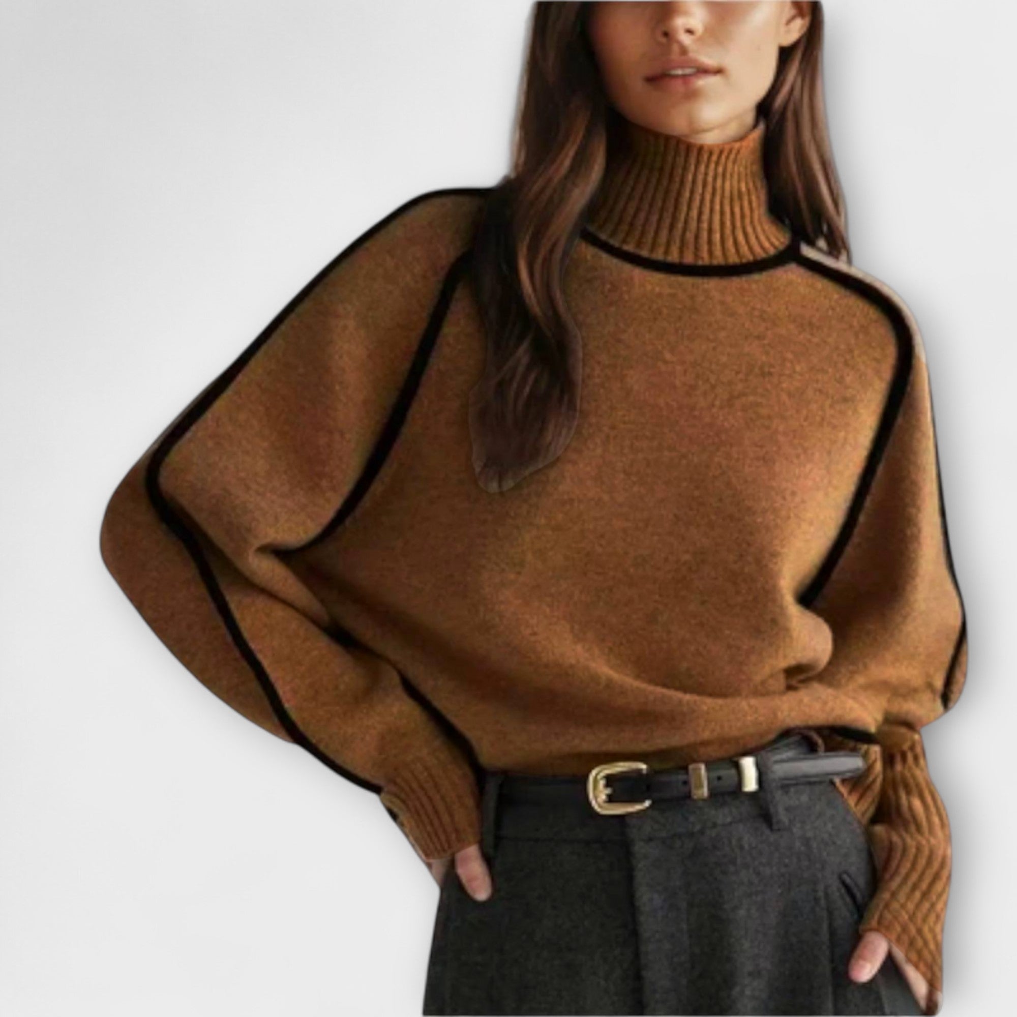 Elina Suéter Cuello Alto Suave Para Invierno Elegante