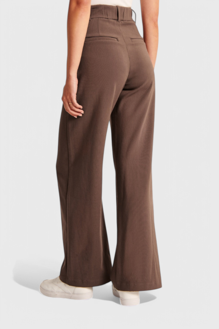 Tinabella Pantalón Tailored Pierna Ancha Cintura Alta