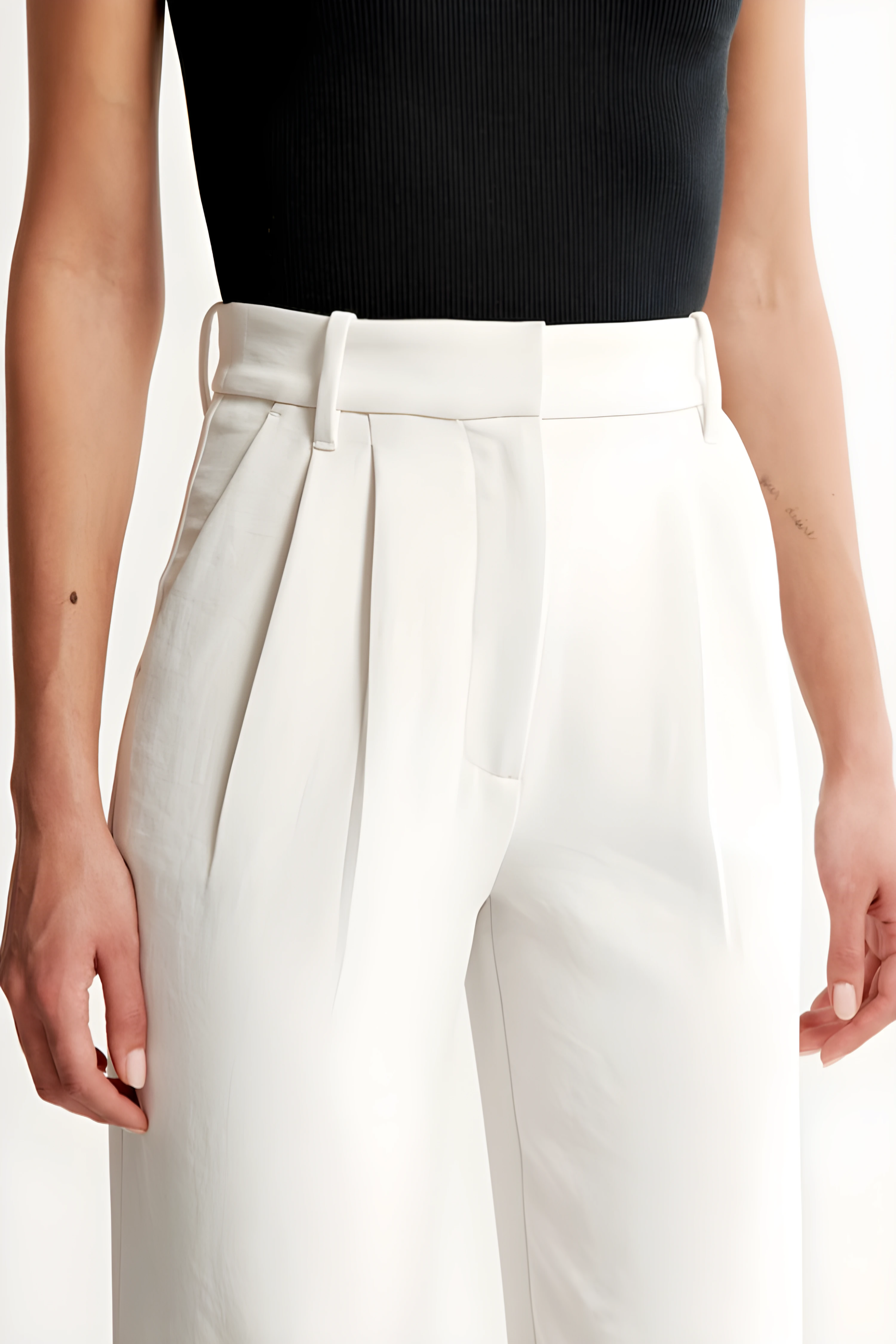 Tinabella Pantalón Tailored Pierna Ancha Cintura Alta