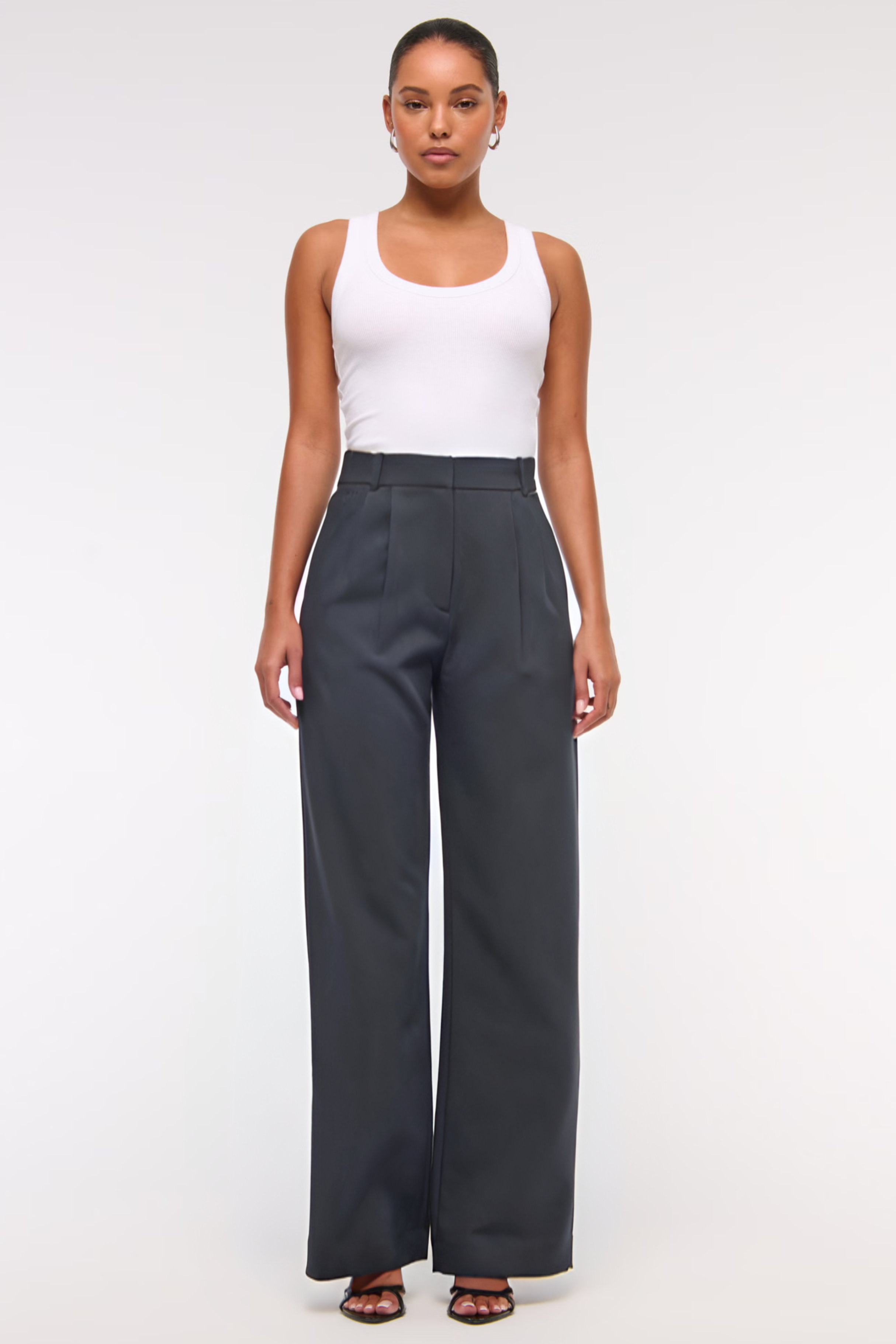 Tinabella Pantalón Tailored Pierna Ancha Cintura Alta