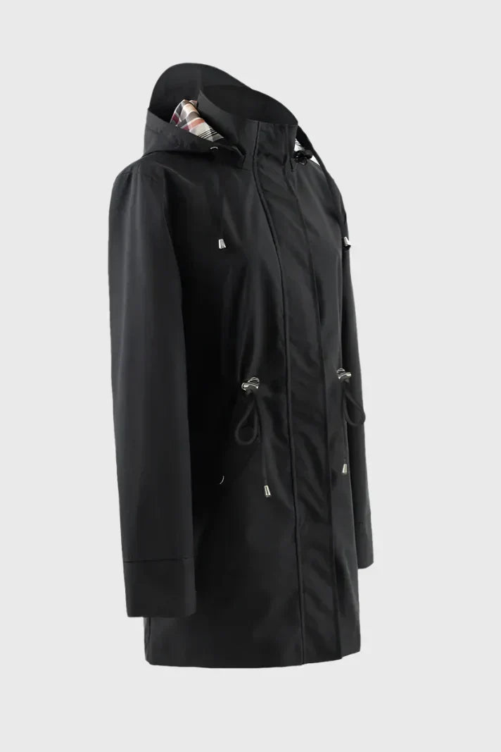 Doemi Abrigo Impermeable Manga Larga Corte Ajustado Dama