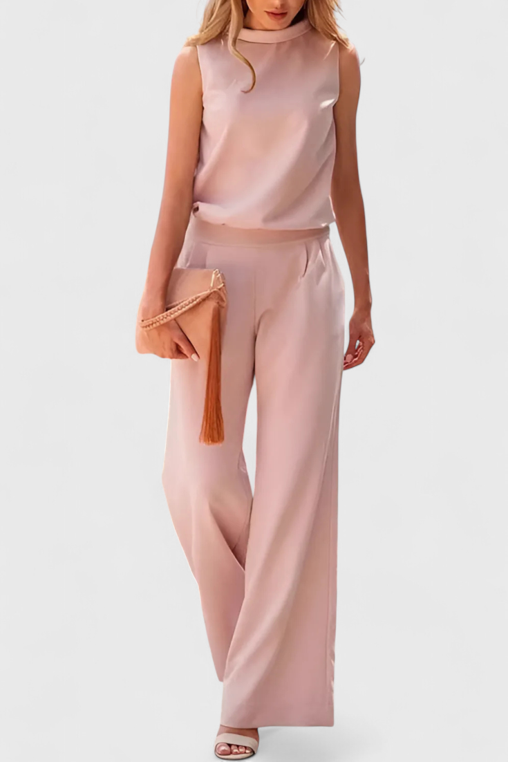 Violeta Mono Minimalista Pierna Ancha Corte Amplio Casual