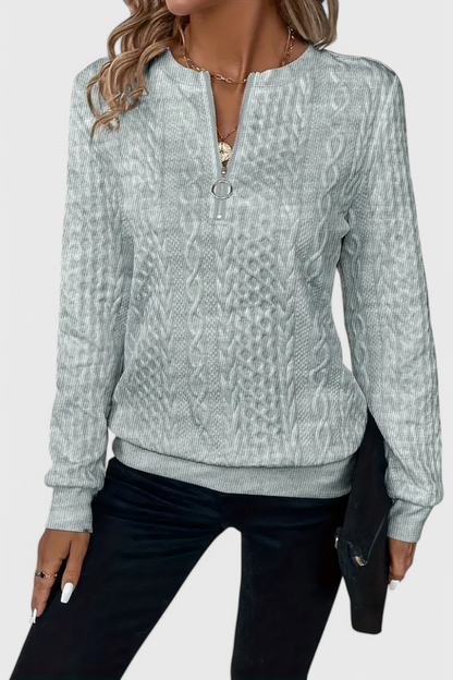 Luna Jersey De Punto Con Cremallera Frontal Suave Casual