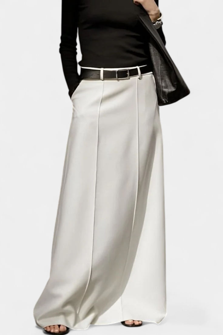 Mara Falda H-Line Minimalista Con Spandex Y Corte Urbano