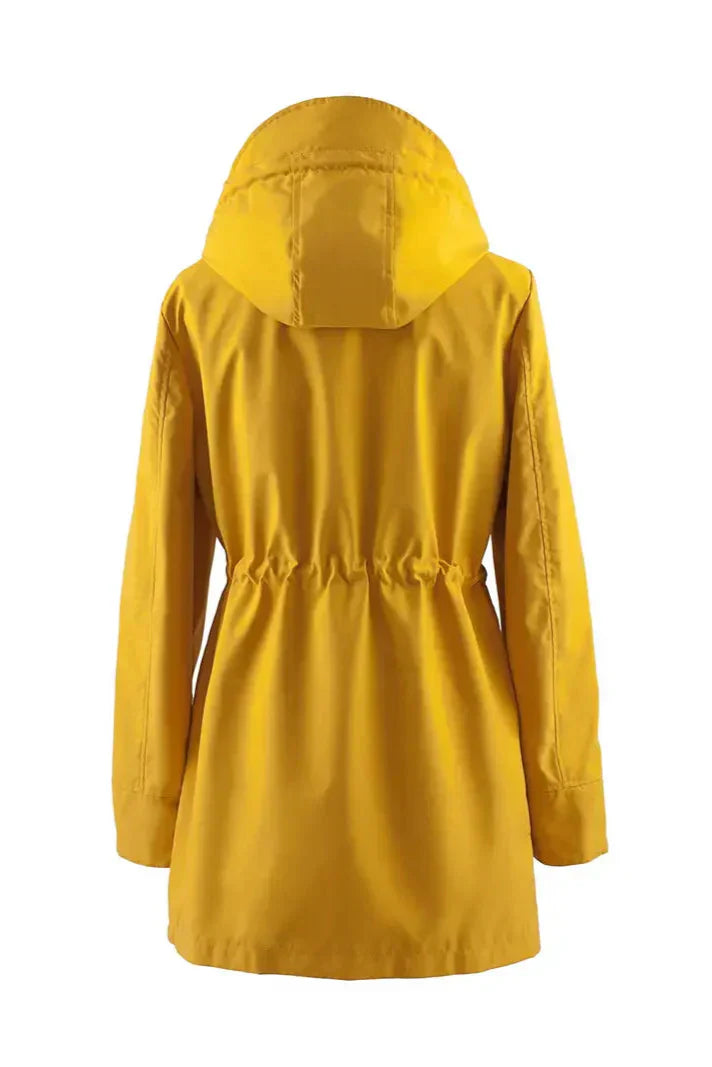 Doemi Abrigo Impermeable Manga Larga Corte Ajustado Dama