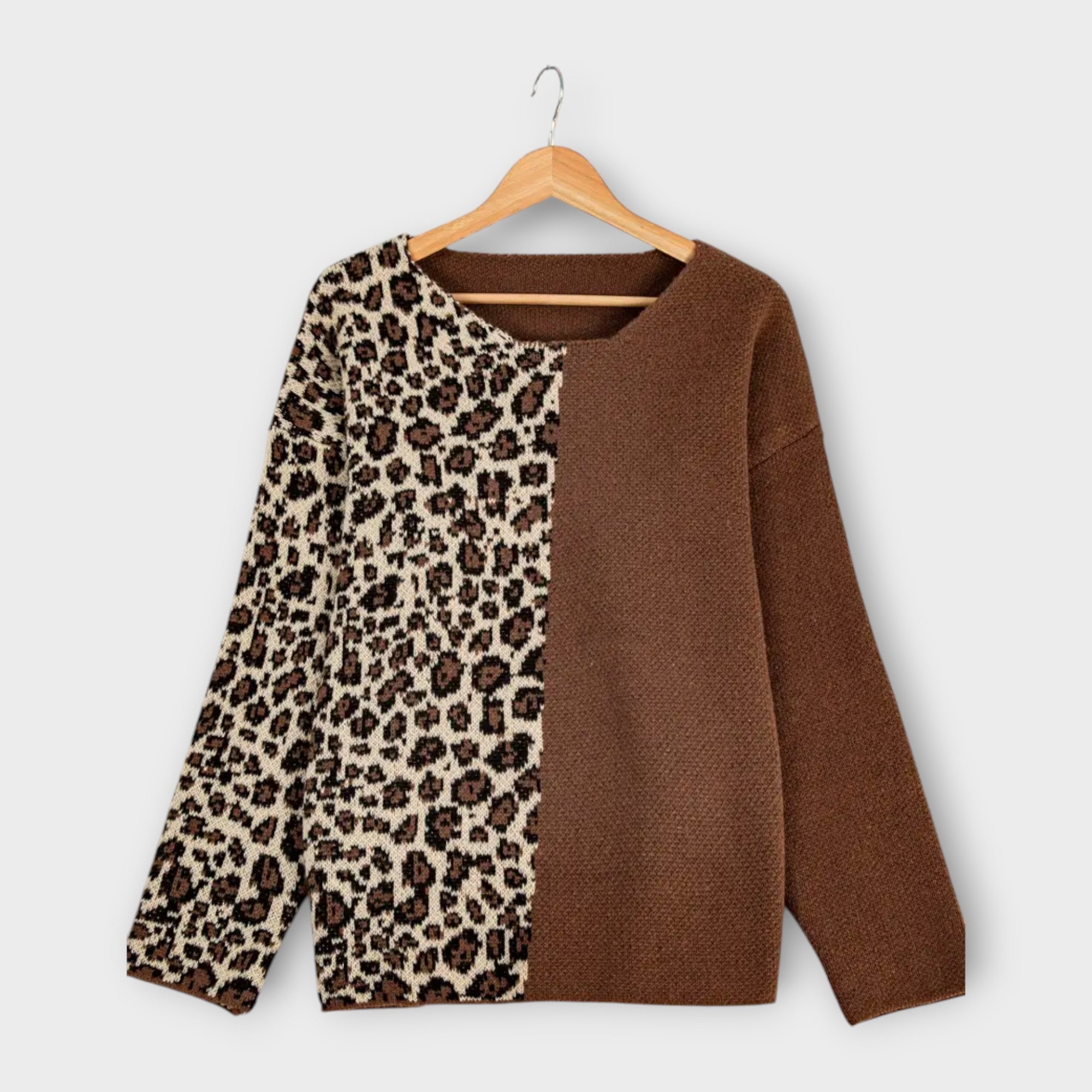 Elena Chela Suéter Casual Con Estampado De Leopardo