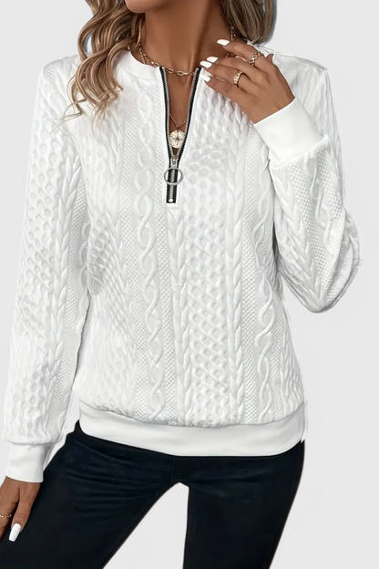 Luna Jersey De Punto Con Cremallera Frontal Suave Casual