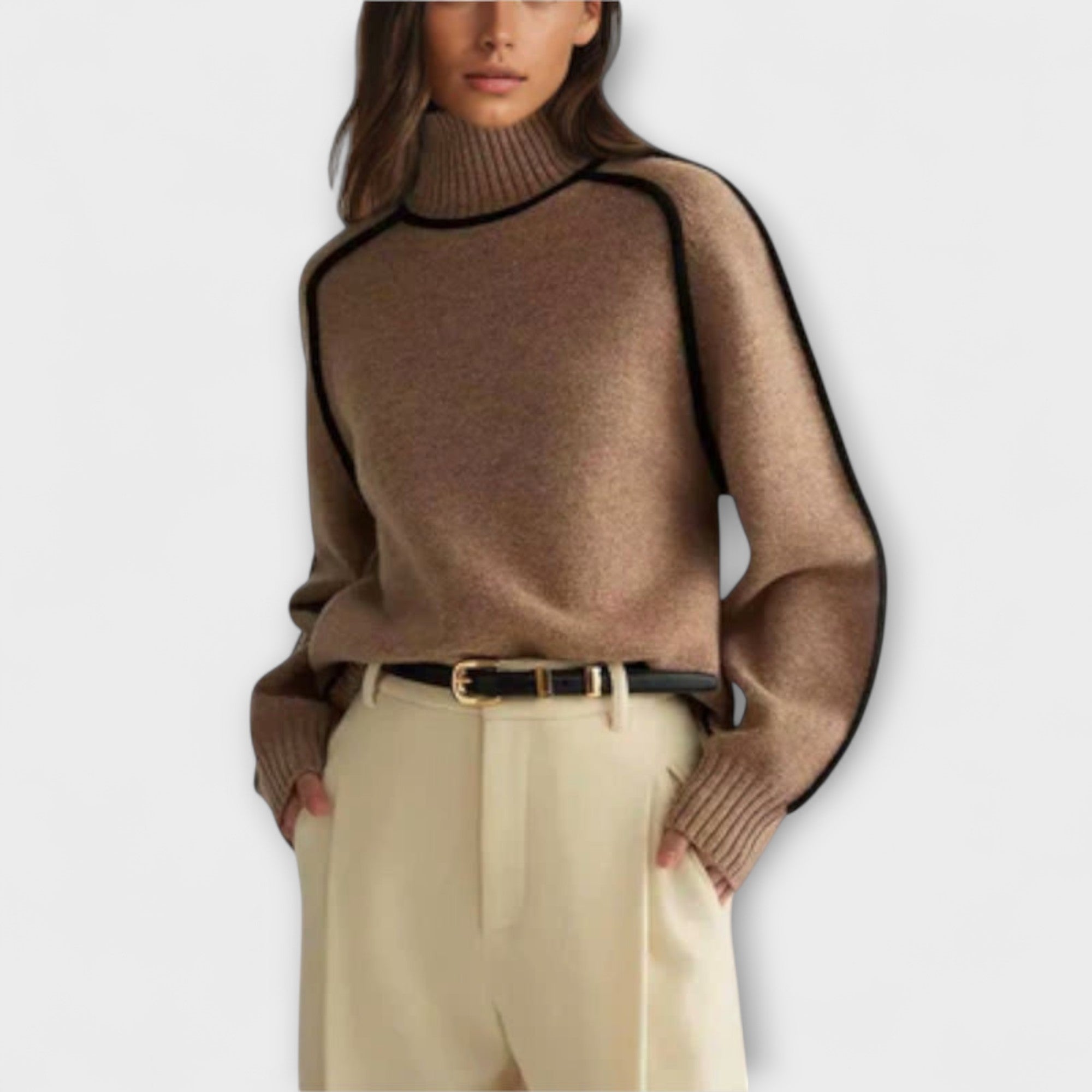 Elina Suéter Cuello Alto Suave Para Invierno Elegante