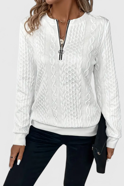Luna Jersey De Punto Con Cremallera Frontal Suave Casual