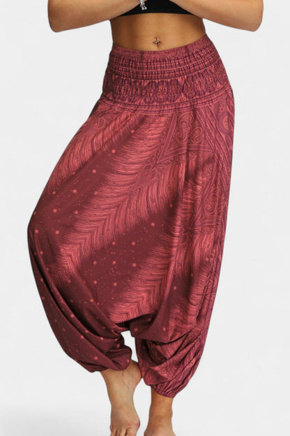 Luna Pantalones Relax Boho Tela Ligera Cintura Elástica