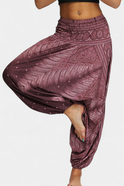 Luna Pantalones Relax Boho Tela Ligera Cintura Elástica