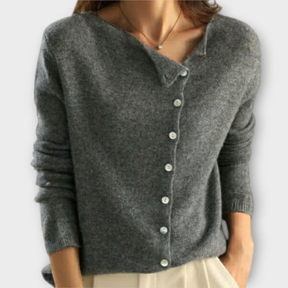 Marina Cardigan De Punto Suave Poliéster Y Algodón Liso