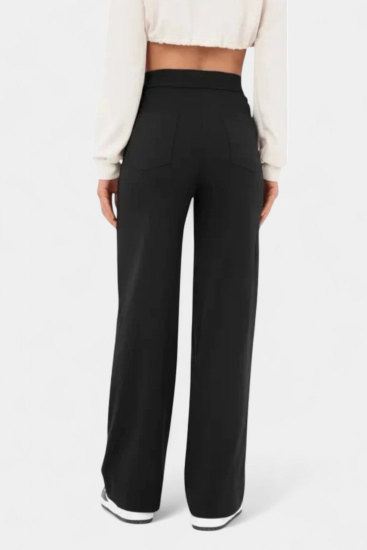 Nova Pantalón Recto Cintura Alta Con Elasticidad Transpirable