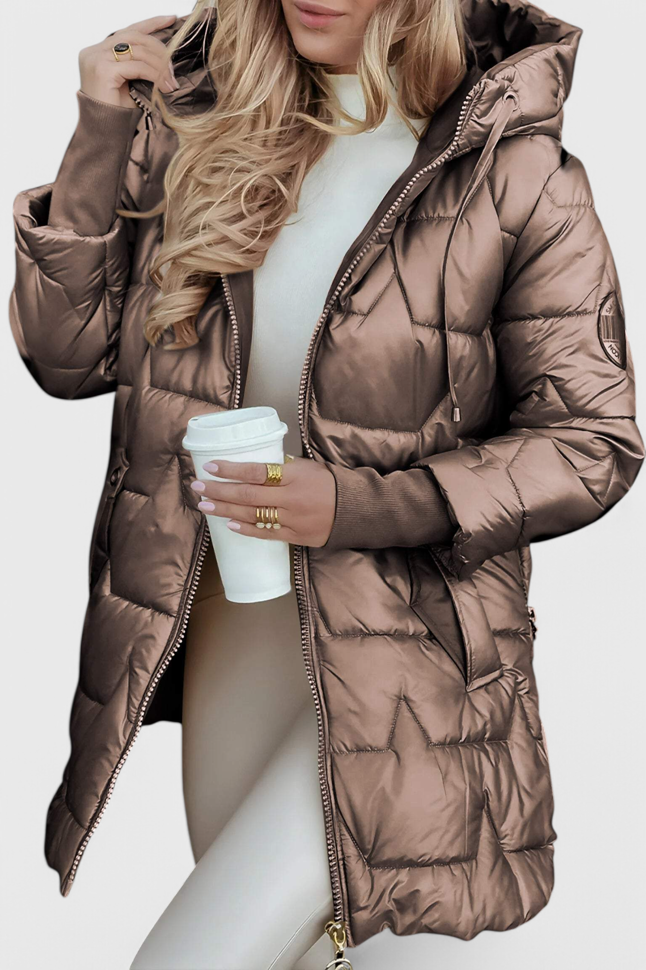 Isabela Abrigo Aislante Con Capucha Acolchado Invierno