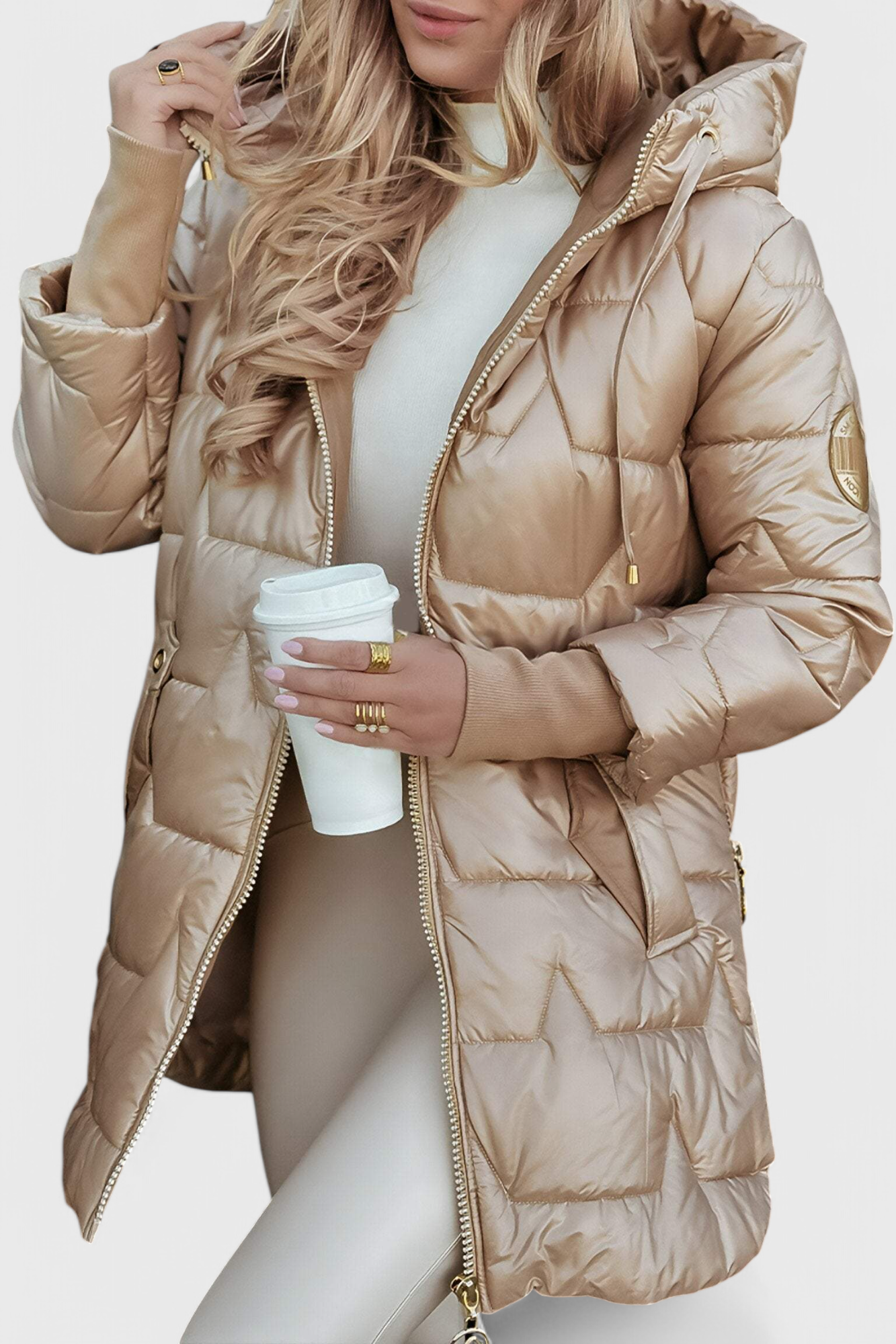 Isabela Abrigo Aislante Con Capucha Acolchado Invierno