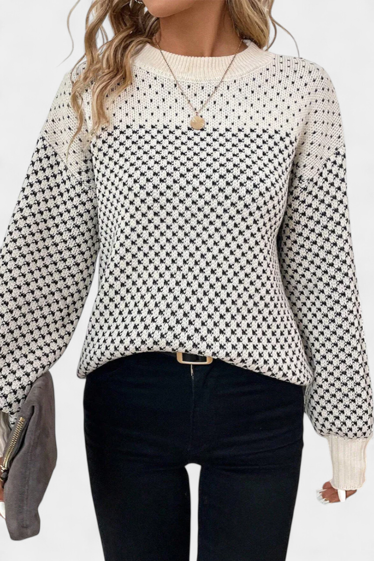 Rafaela Jersey Cuello Redondo Bloques De Color Moderno