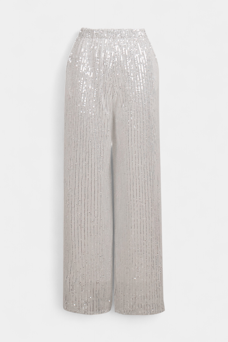 Lara Pantalones De Lentejuelas Cintura Alta Holgados