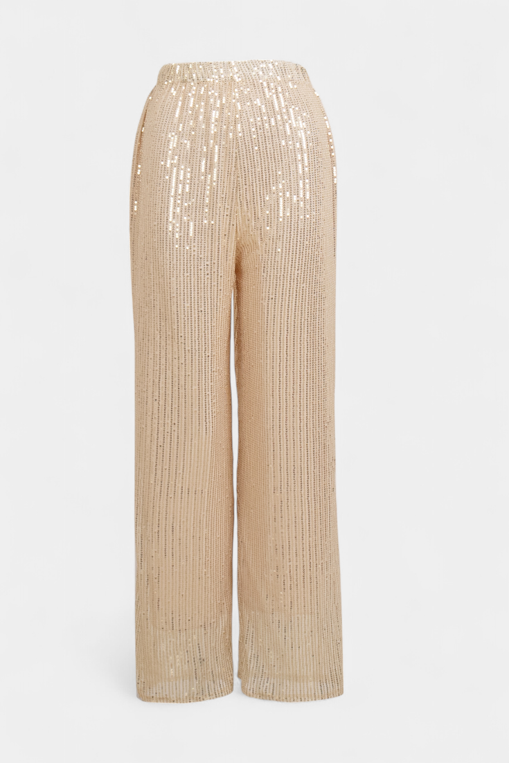 Lara Pantalones De Lentejuelas Cintura Alta Holgados