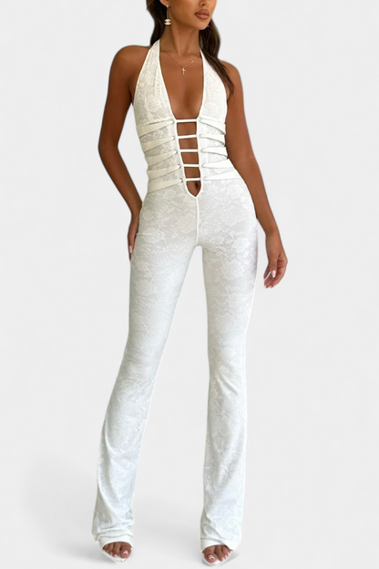 Isabella Mono Halter De Encaje Con Espalda Ajustable