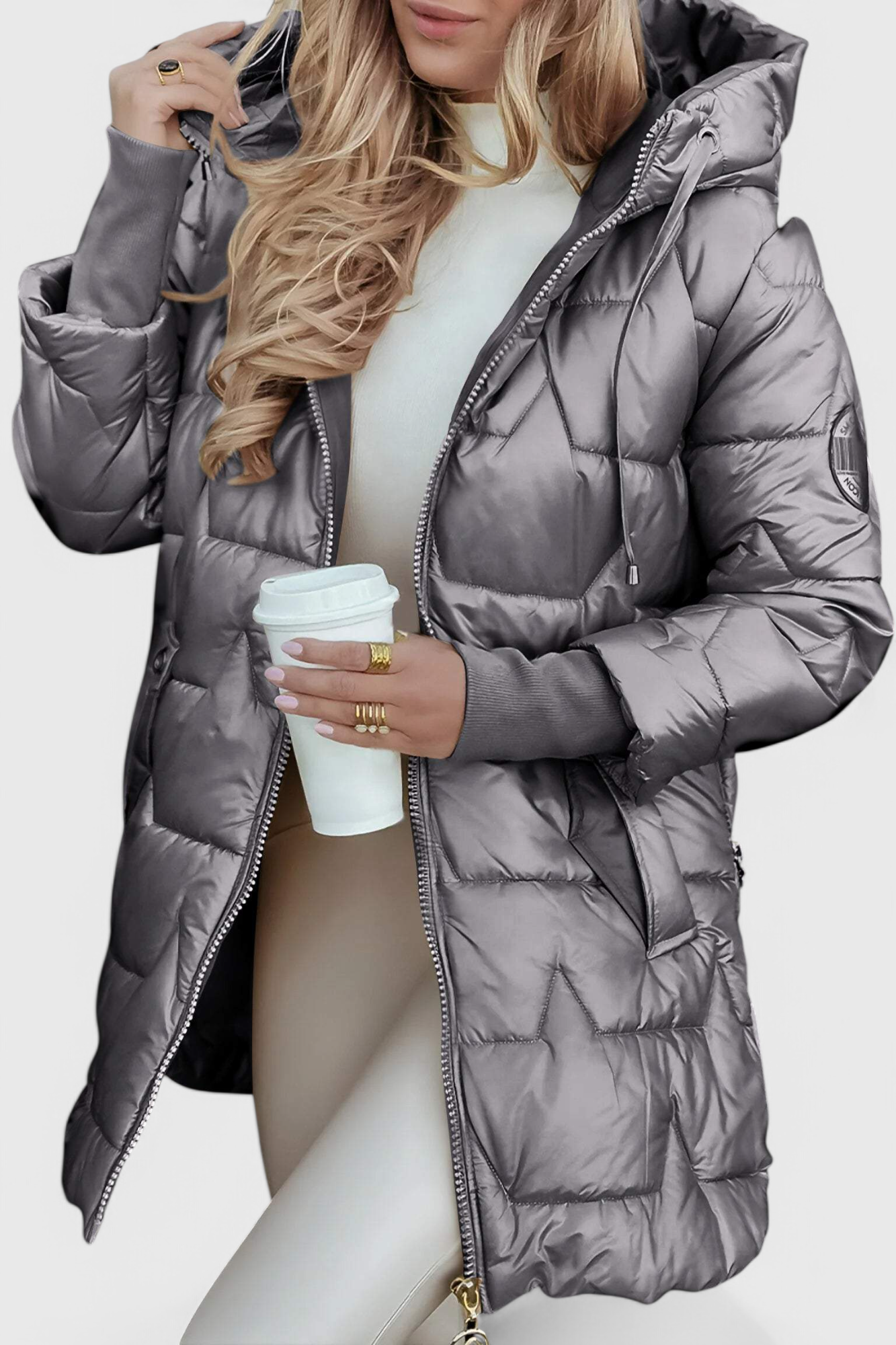 Isabela Abrigo Aislante Con Capucha Acolchado Invierno