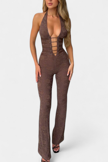 Isabella Mono Halter De Encaje Con Espalda Ajustable