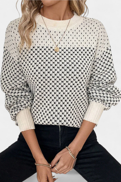 Rafaela Jersey Cuello Redondo Bloques De Color Moderno
