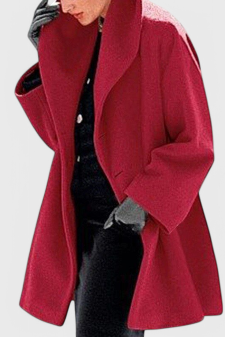 Abrigo Oversized Mezcla De Lana Con Solapa Ancha