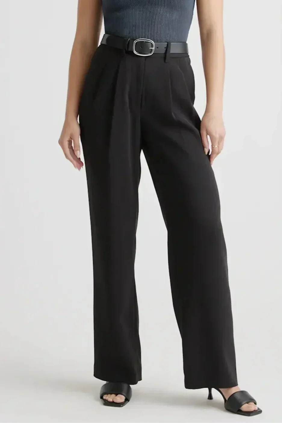 Tinabella Pantalón Tailored Pierna Ancha Cintura Alta